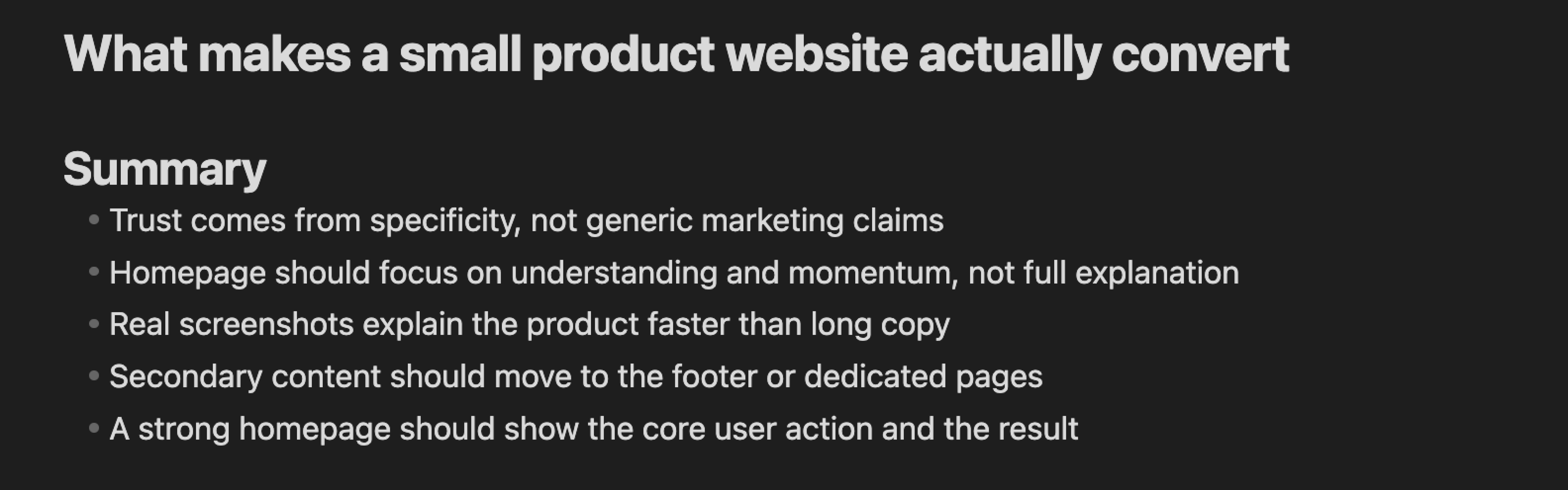 A DraftDrop note in Obsidian with saved summary content